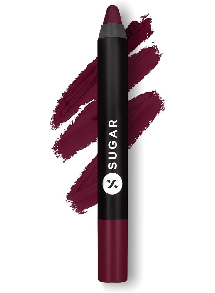 SUGAR Cosmetics Matte as Hell Crayon Lipsticks for Women | Lasts Up To 8+ Hours | Lip Crayon with Sharpener | 2.8gm - 24 Rachel Berry - Image 4